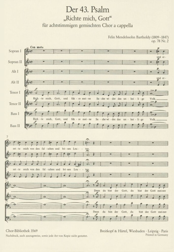 43. Psalm Richte mich op. 78